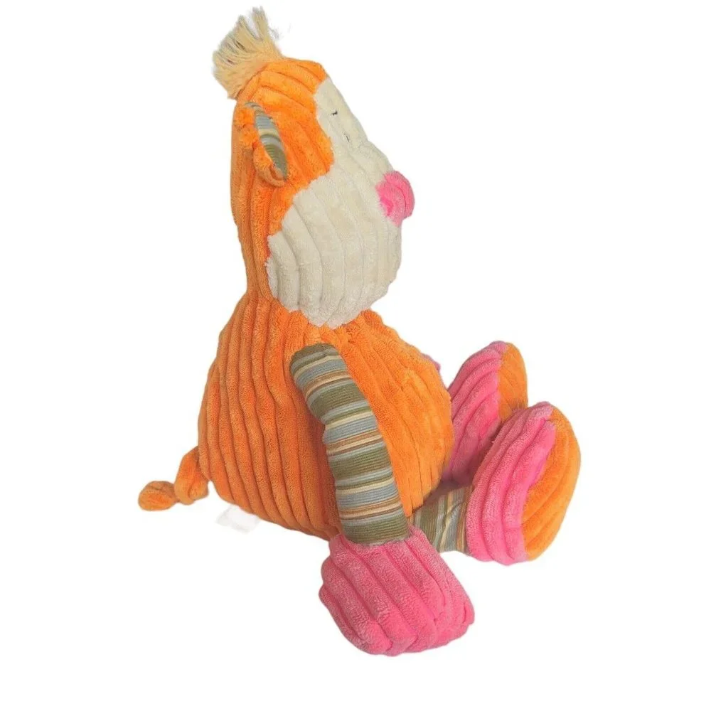 Fiesta 15” Colorful Corduroy Ribbed Monkey Plush stuffed Toy Well Loved See Pics